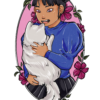 Impression fillette et son chat print affiche A6 A4 A3 – Image 2
