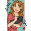 Impression fille et chien print affiche A6 A4 A3 – Image 2