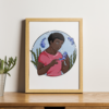 Impression garçon et poissons print affiche A6 A4 A3