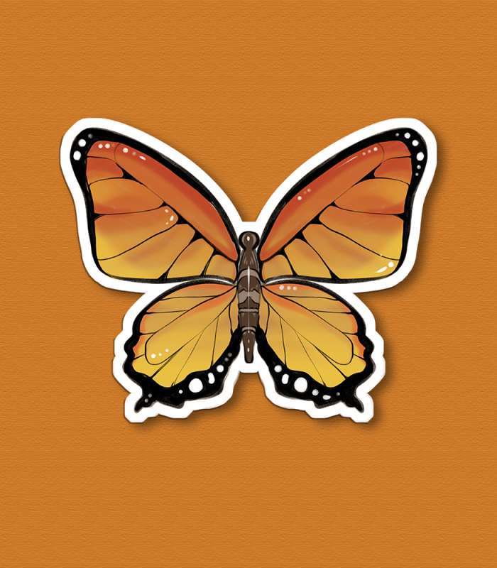 Sticker papillon jaune